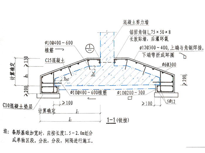 钢筋混凝土套加宽钢筋...