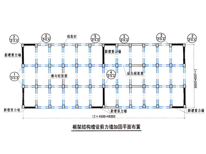框架结构增设剪刀墙加...