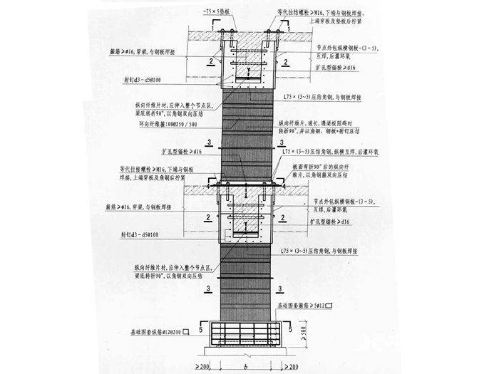 独立框架柱纤维片材受...