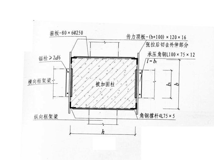 双侧预应力撑杆加固框...