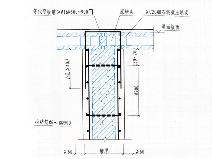 板墙加固空心屋面板板...